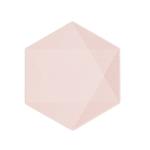 6 zeshoekige borden Vert Decor, 20,8 x 18,1 cm, roze
