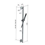 Glijstangset Hotbath Gal 100 cm Met Doucheslang 150 cm En Handdouche Geborsteld Gunmetal PVD