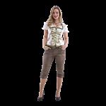 Leren broek met knieband voor dames, zandbruin, geitenleer, met riem