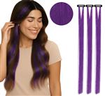 3 haarextensies 50 cm paars