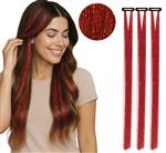 3 haarextensies 50 cm rood