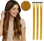 3 haarextensies 50 cm goud