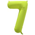 Cijfer ballon 7 Neon geel 86 cm x 70 cm