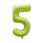 Cijfer ballon 5 Neon geel 86 cm x 70 cm