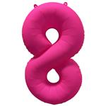 Cijfer ballon 8 Neon roze 86 cm x 70 cm