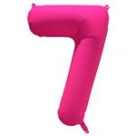 Cijfer ballon 7 Neon roze 86 cm x 70 cm