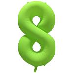 Cijfer ballon 8 Neon groen 86 cm x 70 cm