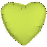 Standard Neon Yellow Heart Foil Balloon C16 Bulk 43 cm