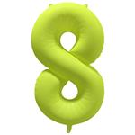 Cijfer ballon 8 Neon geel 86 cm x 70 cm