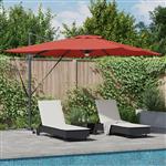 vidaXL Roma Parasol Rood 286 x 285 x 270 cm Aluminium en Polyester