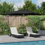 vidaXL Roma Parasol Zwart 286 x 284 x 270 cm Aluminium en Polyester