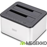 Digitus DA-71540-2 basisstation voor opslagstations USB 3.2 Gen 1 (3.1 Gen 1) Type-B Zwart, Wit