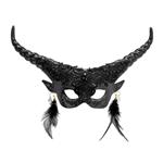 Halloween Oogmasker Zwart Duivel