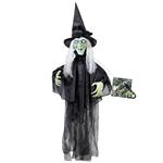 Halloween Pop Heks Met Beweging En Geluid 60cm