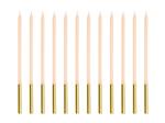 Beige Kaars Roze 14cm 12st