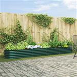 vidaXL Verhoogde plantenbak Groen 400 x 80 x 44 cm Staal