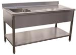 Cheftafel spoelbak links, met onderblad