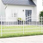 vidaXL Tuin Hek Wit 140 cm Poedergecoat staal