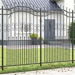 vidaXL Tuin Hek Grijs 215 cm Poedergecoat staal