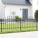 vidaXL Tuin Hek Grijs 115 cm Poedergecoat staal