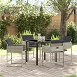 vidaXL Tuin Eetset 5 pcs Lichtgrijs poly rattan