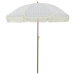 vidaXL Parasol Grijs en Wit Ø 160 x 195 cm Staal