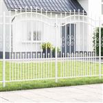 vidaXL Tuin Hek Wit 190 cm Poedergecoat staal