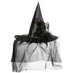 Halloween Heksenhoed Met Sluier En Spin