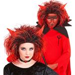 Halloween Pruik Rood Zwart Duivel