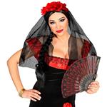 Dia De Los Muertos Haarband Sluier Met Rozen
