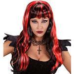 Halloween Pruik Rood Zwart