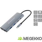 Conceptronic DONN06G laptop dock & poortreplicator Bedraad USB 3.2 Gen 1 (3.1 Gen 1) Type-C Grijs