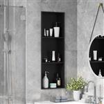 vidaXL Douche Niche Zwart 90 x 30 x 9.5 cm Roestvrij staal