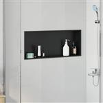 vidaXL Douche Niche Zwart 75 x 30 x 9.5 cm Roestvrij staal