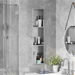 vidaXL Douche Niche Zilver 90 x 20 x 9.5 cm Roestvrij staal