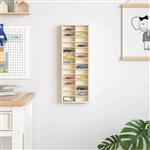 vidaXL Muurdisplaykast met plank Beige 21 x 4,5 x 59 cm Bewerkt hout