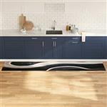 vidaXL Keuken Vloerkleed Art Deco Zwart 300 x 60 cm Fluweel