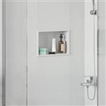 vidaXL Douche Niche Wit 30 x 20 x 9.5 cm Roestvrij staal