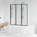 vidaXL Douchescherm Zwart 132 x 2 x 140 cm Aluminium