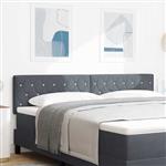 vidaXL Fluwelen Hoofdbord Argyle Handmatig Donkergrijs 180 cm Fluweel