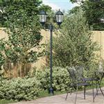 vidaXL Tuin Lantaarnpaal Donkergroen Aluminium en Glas