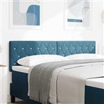 vidaXL Fluwelen Hoofdbord Geruit Donkerblauw 140 cm Fluweel