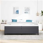 vidaXL Bedframe Donkergrijs 200 x 200 cm Katoenen stof