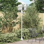 vidaXL Tuin Lantaarnpaal Wit Aluminium en Glas