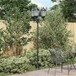 vidaXL Tuin Lantaarnpaal Donkergroen Aluminium en Glas