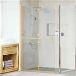 vidaXL Inloop douche wand Goud en transparant 110 x 190 cm Gehard glas