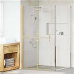 vidaXL Inloop douche wand Goud en transparant 100 x 190 cm Gehard glas
