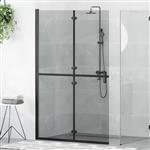 vidaXL Inloop douche wand Zwart en donkertransparant 120 x 190 cm