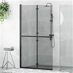 vidaXL Inloop douche wand Zwart en donkertransparant 110 x 190 cm