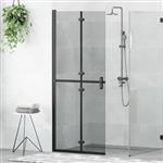 vidaXL Inloop douche wand Zwart en donkertransparant 80 x 190 cm